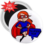 Redhead Super Mom 3  Magnet (100 pack)