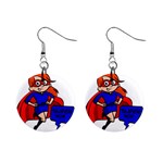 Redhead Super Mom 1  Button Earrings