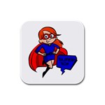 Redhead Super Mom Rubber Square Coaster (4 pack)