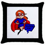 Redhead Super Mom Throw Pillow Case (Black)