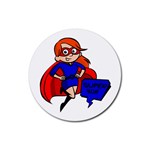 Redhead Super Mom Rubber Coaster (Round)