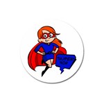 Redhead Super Mom Magnet 3  (Round)