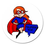 Redhead Super Mom Magnet 5  (Round)