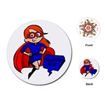 Redhead Super Mom Playing Cards (Round)