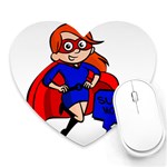 Redhead Super Mom Heart Mousepad