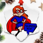 Redhead Super Mom Ornament (Snowflake)