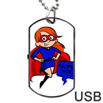 Redhead Super Mom Dog Tag USB Flash (One Side)