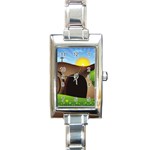 christ tomb Rectangle Italian Charm Watch