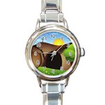 christ tomb Round Italian Charm Watch