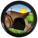 christ tomb Wall Clock (Black)