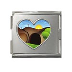 christ tomb Mega Link Heart Italian Charm (18mm)