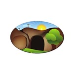 christ tomb Sticker Oval (10 pack)