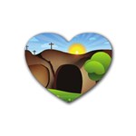 christ tomb Rubber Heart Coaster (4 pack)