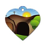 christ tomb Dog Tag Heart (Two Sides)