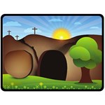 christ tomb Fleece Blanket (Large)