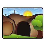 christ tomb Fleece Blanket (Small)