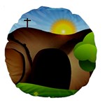 christ tomb Large 18  Premium Round Cushion 