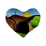 christ tomb Standard 16  Premium Heart Shape Cushion 