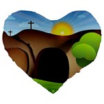 christ tomb Large 19  Premium Heart Shape Cushion