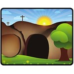 christ tomb Double Sided Fleece Blanket (Medium)