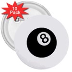 Emoji Eight Ball 3  Button (10 pack)