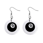 Emoji Eight Ball 1  Button Earrings