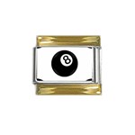 Emoji Eight Ball Gold Trim Italian Charm (9mm)