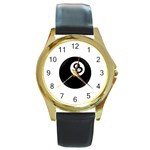 Emoji Eight Ball Round Gold Metal Watch