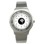 Emoji Eight Ball Stainless Steel Watch