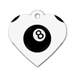 Emoji Eight Ball Dog Tag Heart (One Side)