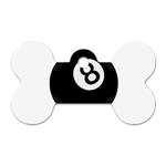 Emoji Eight Ball Dog Tag Bone (One Side)