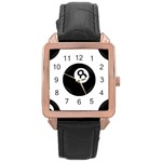 Emoji Eight Ball Rose Gold Leather Watch 