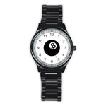 Emoji Eight Ball Stainless Steel Round Watch