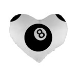 Emoji Eight Ball Standard 16  Premium Flano Heart Shape Cushion 