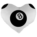 Emoji Eight Ball Large 19  Premium Flano Heart Shape Cushion