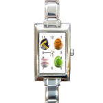 sports easter eggs Rectangle Italian Charm Watch