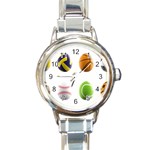 sports easter eggs Round Italian Charm Watch