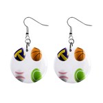 sports easter eggs 1  Button Earrings