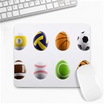 sports easter eggs Large Mousepad