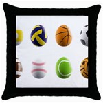 sports easter eggs Throw Pillow Case (Black)