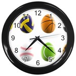 sports easter eggs Wall Clock (Black)