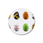 sports easter eggs Rubber Coaster (Round)