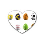 sports easter eggs Rubber Coaster (Heart)