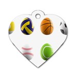 sports easter eggs Dog Tag Heart (One Side)