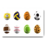 sports easter eggs Large Doormat