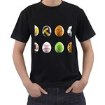 sports easter eggs Men s T-Shirt (Black)