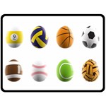 sports easter eggs Fleece Blanket (Large)