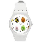 sports easter eggs Round Plastic Sport Watch (M)