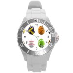 sports easter eggs Round Plastic Sport Watch (L)