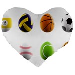 sports easter eggs Large 19  Premium Heart Shape Cushion